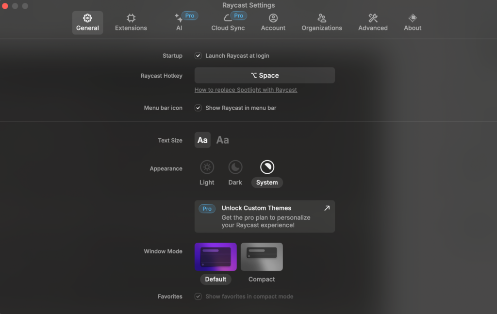 效率神器 Raycast 教學指南 - 讓你的生產力全面飆升 5 Raycasy - General settings