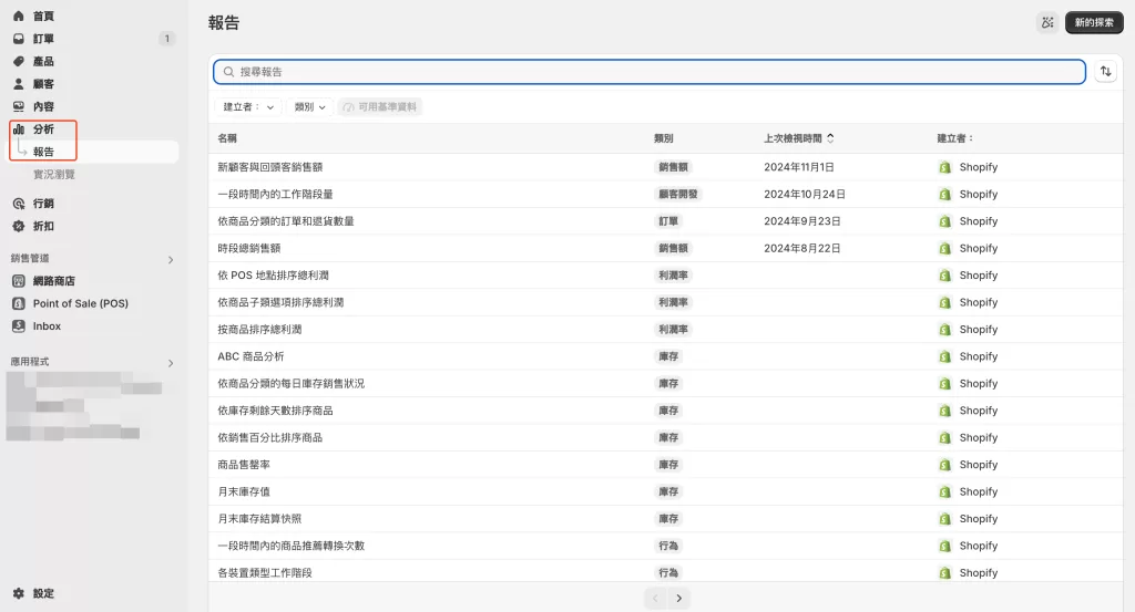 Shopify 新手入門教學:從零開始打造你的電子商務 11 報告內還有許多報表等著被挖掘